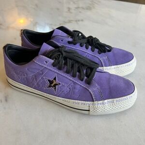 Converse Cons One Star Pro‎ Sean Pablo Purple Suede Leopard Skate Shoes Men